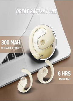 Letv Bluetooth 5.4 Chip, Air Conduction True Wireless Headphones, 16.6mm Large Drivers, Ultra-Lightweight Sporty With Earhooks For Running, Fitness, Compatible With IPhone And Android- Khaki  - Image 4