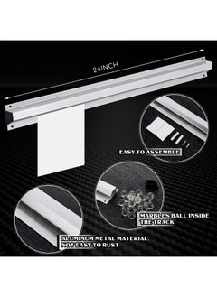 Henoyso 4 Pieces Restaurant Ticket Holder 24 Inch Aluminum Slide Check Rack Silver Kitchen Ticket Check Rack For Office Cafes Pubs  - Image 2