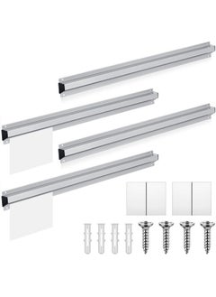 Henoyso 4 Pieces Restaurant Ticket Holder 24 Inch Aluminum Slide Check Rack Silver Kitchen Ticket Check Rack For Office Cafes Pubs  - Image 1