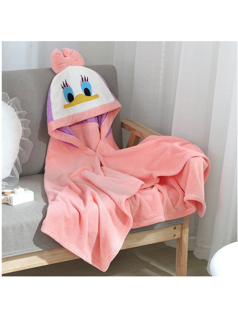 بطانية أطفال وردية مزينة برسوم كرتونية على شكل أقحوان، قطعة واحدة - Image 1