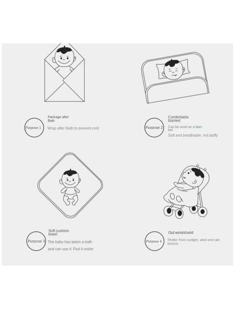 بطانية أطفال وردية مزينة برسوم كرتونية على شكل أقحوان، قطعة واحدة - Image 5