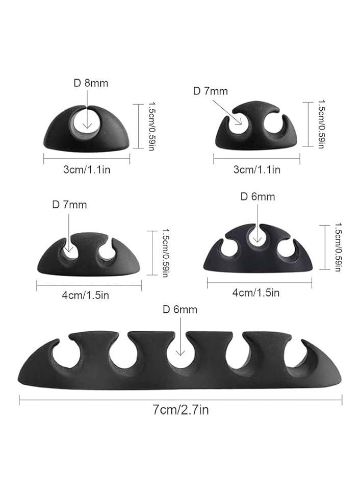 erorex Multipurpose Cable Clips, Self Adhesive Cord Holders, Desk Cable Management Clips Wire Holder for Organizing Cables Cords, Wires Home, Office(20 Pack) - Image 2