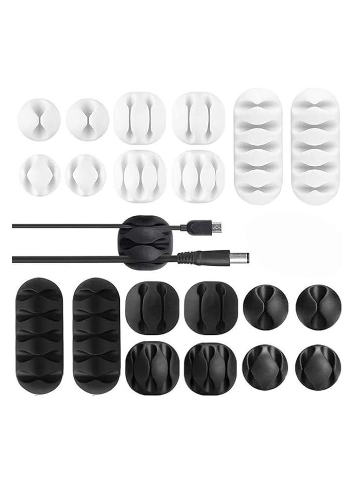 erorex Multipurpose Cable Clips, Self Adhesive Cord Holders, Desk Cable Management Clips Wire Holder for Organizing Cables Cords, Wires Home, Office(20 Pack) - Image 1