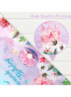 KASTWAVE Mermaid Party Table Cloth, Plastic Table Cover, Rectangular PVC Tablecloth for Kids Girls Birthday Mermaid Party Supplies Decorations, Ocean Sea Party Decor Favors (3 Pack, 51 x 86.6 Inch)  - Image 3