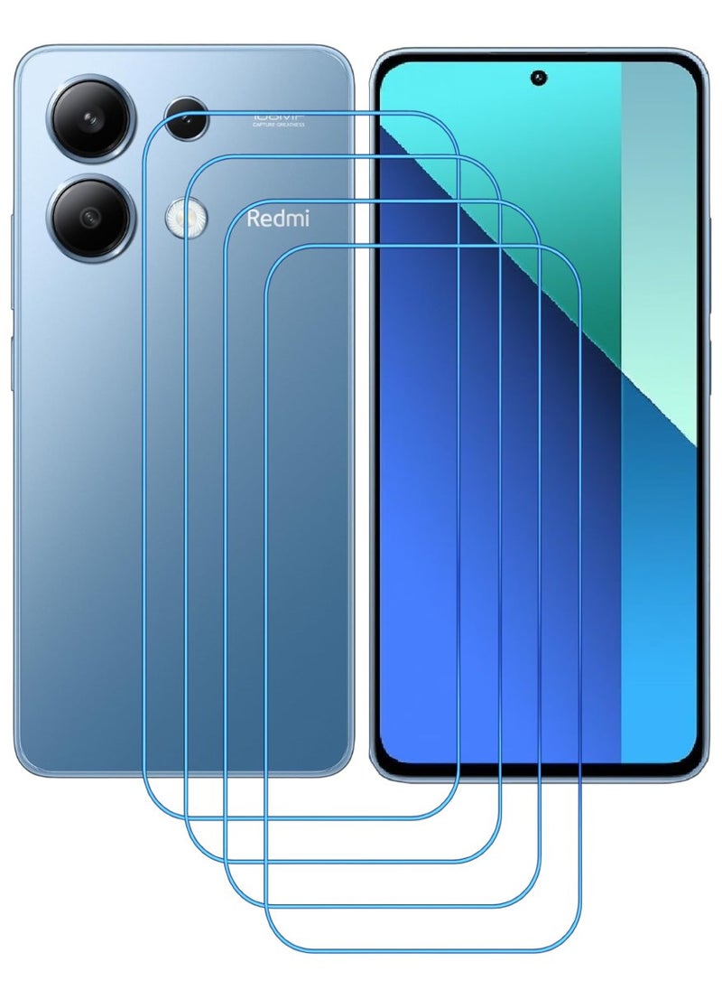 ACLIX 4 Pieces Antistatic ESD Dustproof Premium Quality High Definition Clear Tempered Glass Screen Protector Designed For Xiaomi Redmi Note 13 - Image 1