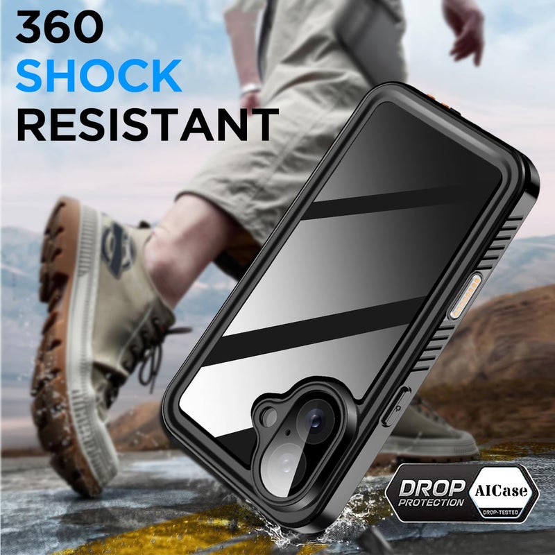 AICase Compatible with iPhone 17 Case Waterproof, Clear Water Proof Built-in Screen Protector Shockproof Dustproof Snowproof Full Body Rugged Underwater Phone Case with Lanyard - Image 4