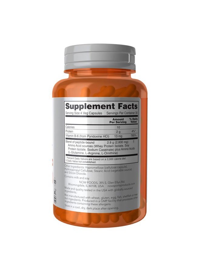 NOW سبورتس للتغذية، أحماض أمينية كاملةTM مع فيتامين ب-6، 120 حبة - Image 2