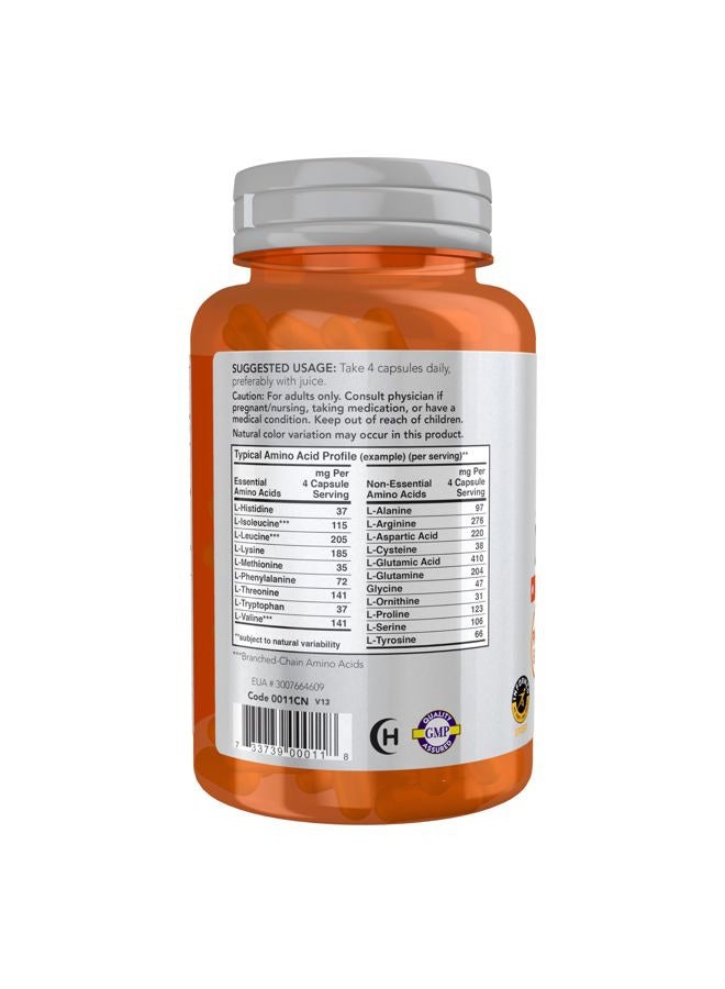 NOW سبورتس للتغذية، أحماض أمينية كاملةTM مع فيتامين ب-6، 120 حبة - Image 3