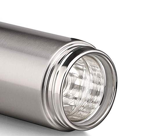 Milepetus Glass Liner Vacuum Flask Stainless Steel Water Bottle Insulated Travel Coffee Mug,11oz,9oz Available(11oz, Stainless Steel) - Image 5
