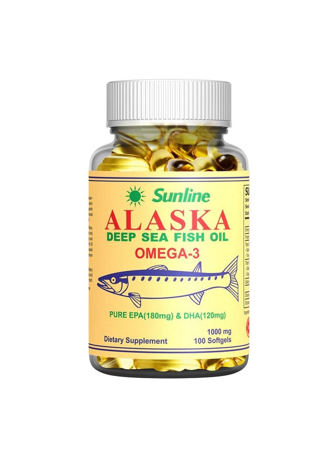 Sunline Alaska Omega-3 | Deep Sea Fish Oil | 1000Mg,100 Softgels  - Image 1