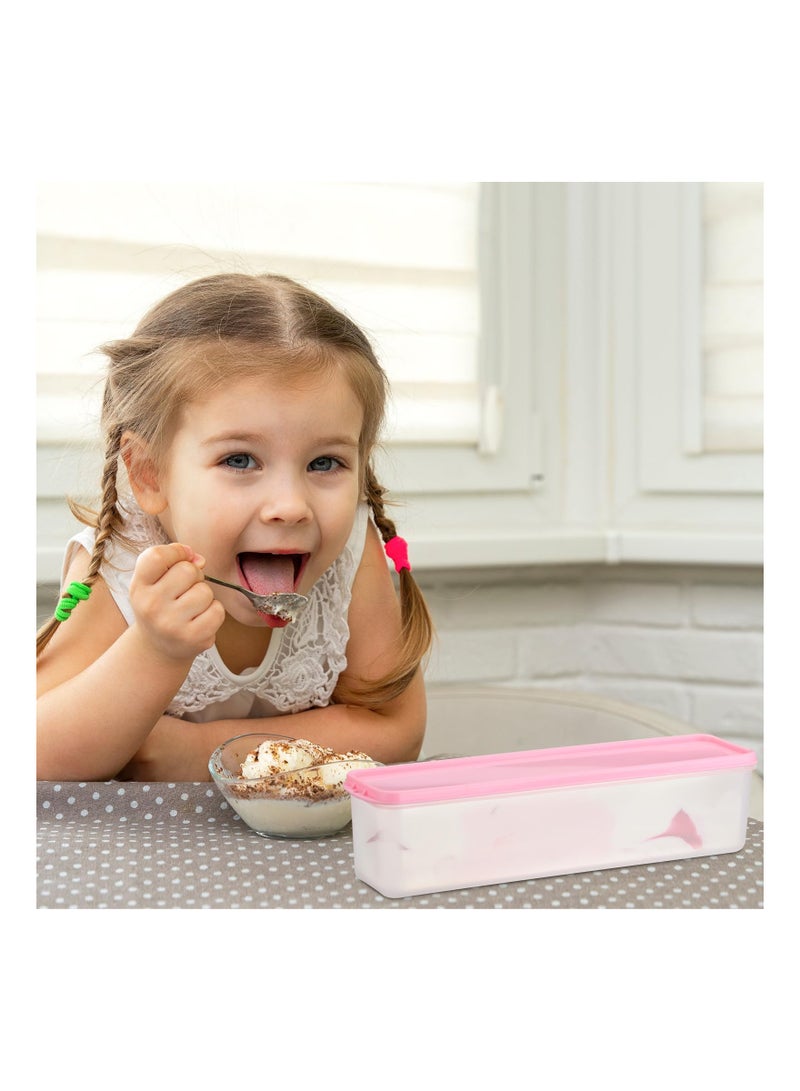 KASTWAVE 4Pcs Rectangle Ice Cream Storage Containers, Reusable Homemade Ice Cream Case with Lids and Scoop, 2 Quarts Freezer Storage Container for Ice Cream, Sorbet and Frozen Yogurt - Image 2