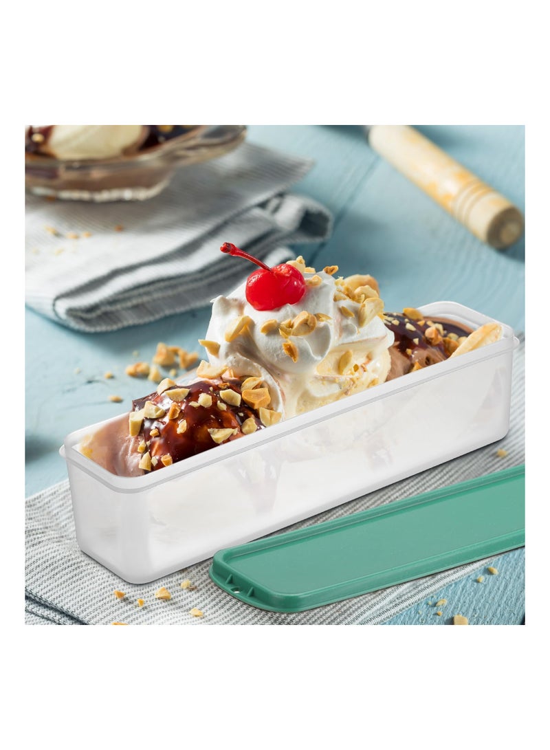 KASTWAVE 4Pcs Rectangle Ice Cream Storage Containers, Reusable Homemade Ice Cream Case with Lids and Scoop, 2 Quarts Freezer Storage Container for Ice Cream, Sorbet and Frozen Yogurt - Image 3