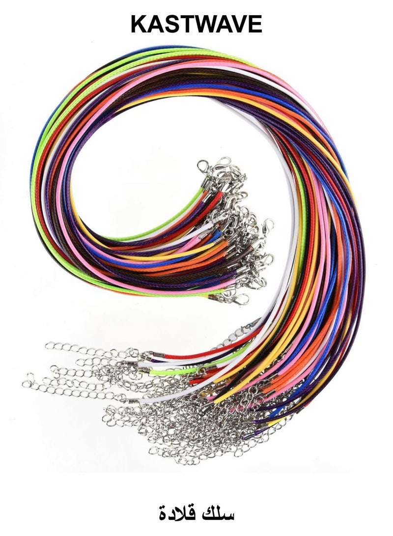 KASTWAVE Necklace Cord, 30 Pcs Waxed Cotton Necklace Cord with Clasp - Image 1
