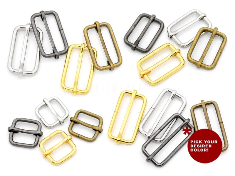 CRAFTMEMORE CRAFTMEmore Loops Sliders CRAFTMEmore Movable Bar Slide Strap Adjuster Rectangle Strap Keeper Triglide Belt Keeper Purse Making 58 34 1 Pack of 10 1 Inch Antique Brass  - Image 4