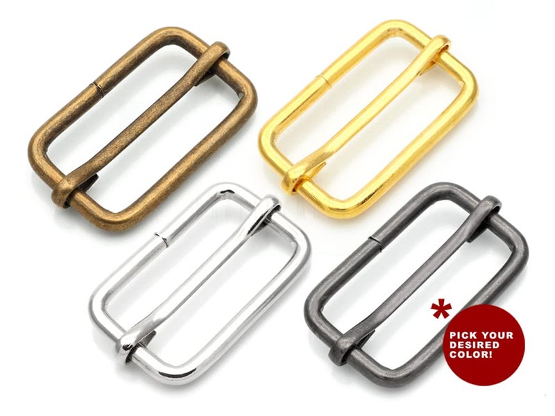 CRAFTMEMORE CRAFTMEmore Loops Sliders CRAFTMEmore Movable Bar Slide Strap Adjuster Rectangle Strap Keeper Triglide Belt Keeper Purse Making 58 34 1 Pack of 10 1 Inch Antique Brass  - Image 3
