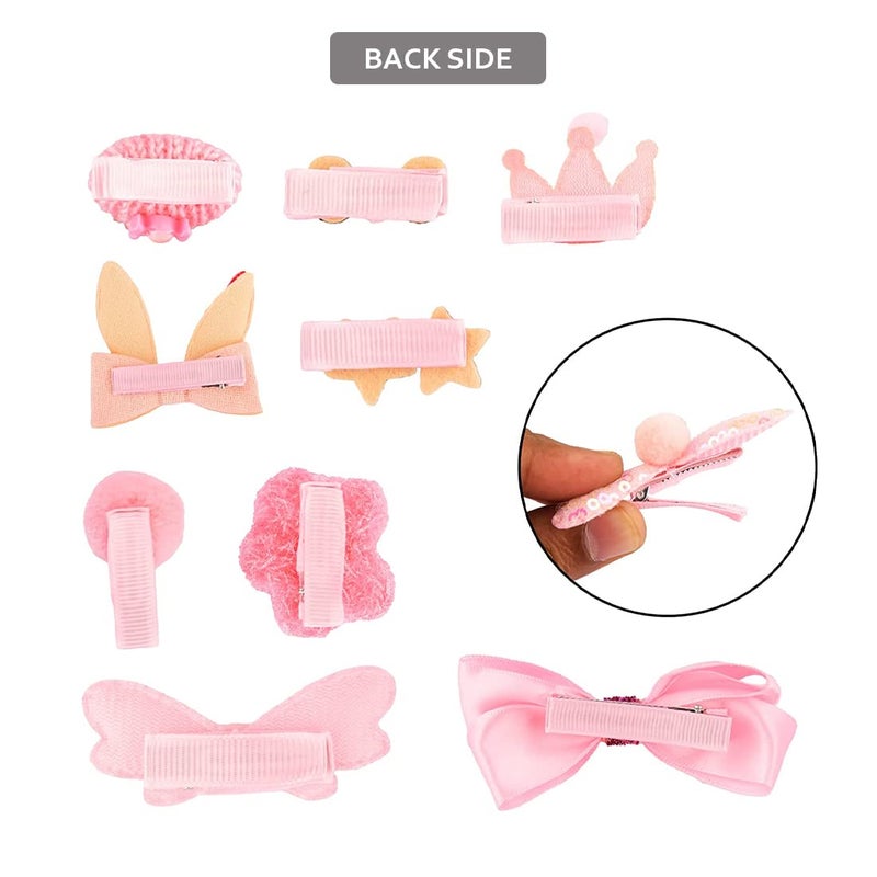 kapimo Baby Girl's Fancy Hair Clips Stylish Fashion Hair Accessories Set Box for Girl's (Pink) 18 Pcs - Image 3