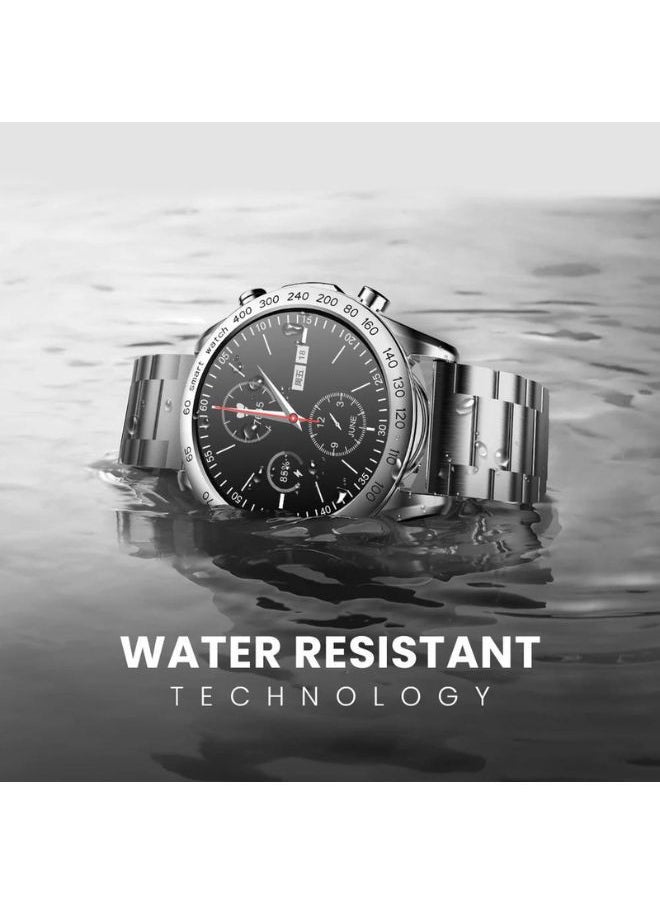 HiFuture HiFuture FutureGo PRO Stainless Steel Smartwatch, 1.32 Inch FHD Screen, Silver  - Image 3