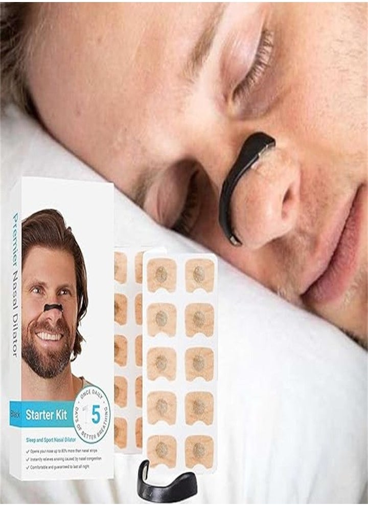 Anti-snoring nose patch Comfortable anti-snoring device Suitable for hotels, homes, business travel (black)