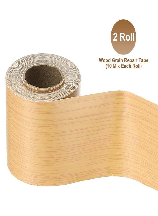 PATIKIL 2 Inch x 66ft Wood Grain Repair Tape, Self Adhesive Realistic Textured Repair Tape Patch for Floor Door Table Cabinets Desk, Yellow Oak - Image 3