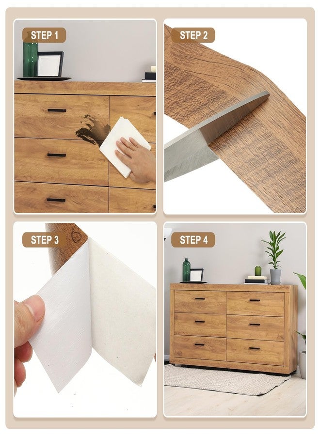 PATIKIL 2 Inch x 66ft Wood Grain Repair Tape, Self Adhesive Realistic Textured Repair Tape Patch for Floor Door Table Cabinets Desk, Yellow Oak - Image 4