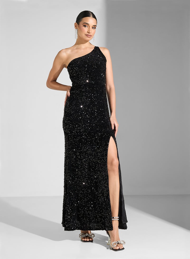 Ella Limited Edition Sequin One-Shoulder Dress - Image 4