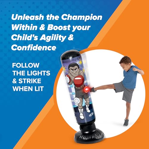 NSG Junior Electronic Weighted Kickboxing Punch Bag with LED Lights and Sounds - Image 4