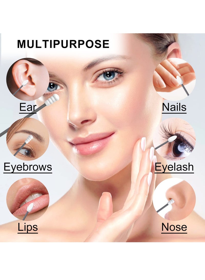 KASTWAVE 3 صناديق من أعواد القطن السيليكونية، مزدوجة الرأس، قابلة للغسل، أعواد قطن دوارة قابلة لإعادة الاستخدام، مع صندوق تخزين، لمكياج يومي وتنظيف الأذن (رمادي، أخضر، أزرق) - Image 3