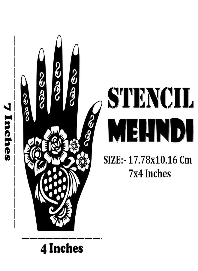 Komstec Pretty Combo Mehndi Stencils for Family Functions and Gatherings for Girls & Women Palm and Finger Design Pack of 2 - Image 3