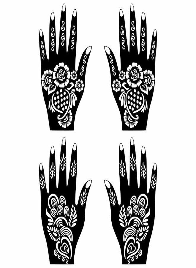 Komstec Pretty Combo Mehndi Stencils for Family Functions and Gatherings for Girls & Women Palm and Finger Design Pack of 2 - Image 2