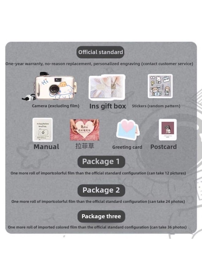 Generic Polaroid Photo Paper Mini Birthday Gift Film Camera Non-Polaroid Girl Girlfriends Practical Gift For Girlfriend-Body Color:Perspective Black Camera +8 Color Film + Waterproof Shell  - Image 5