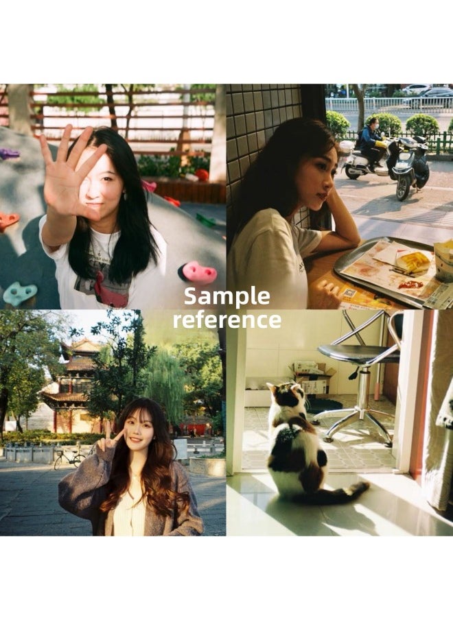 Generic Polaroid Photo Paper Mini Birthday Gift Film Camera Non-Polaroid Girl Girlfriends Practical Gift For Girlfriend-Body Color:Perspective Black Camera +8 Color Film + Waterproof Shell  - Image 3