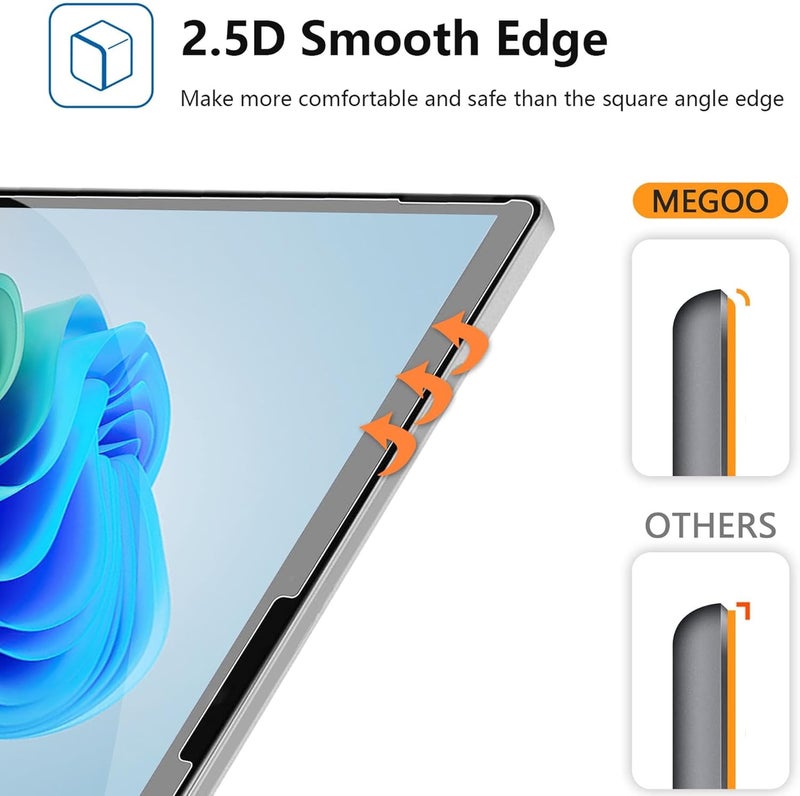 ميجو واقي شاشة لجهاز Microsoft Surface Pro 11 (2024) / 9 - يناسب أيضًا Surface Pro 10 و Pro 8 و Pro X (13 بوصة) - زجاج مقسى / حساسية عالية / دعم قلم Surface / لمس سلس، عبوة من قطعتين - Image 5