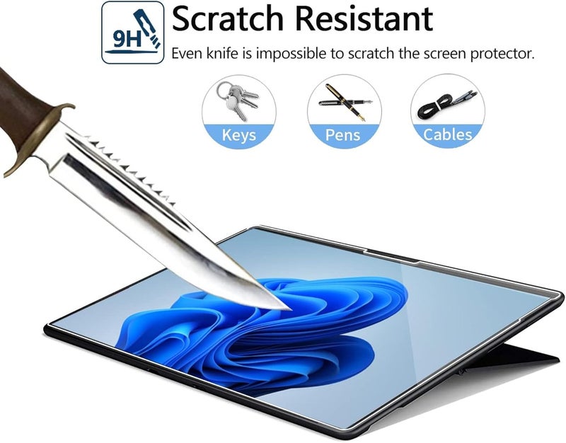 ميجو واقي شاشة لجهاز Microsoft Surface Pro 11 (2024) / 9 - يناسب أيضًا Surface Pro 10 و Pro 8 و Pro X (13 بوصة) - زجاج مقسى / حساسية عالية / دعم قلم Surface / لمس سلس، عبوة من قطعتين - Image 3