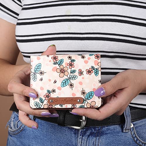 ShopMantra Small Wallet for Girls | Slim Pastel Floral Pattern Card Holder | Bi Fold Faux Leather Girl's Wallet - Image 5