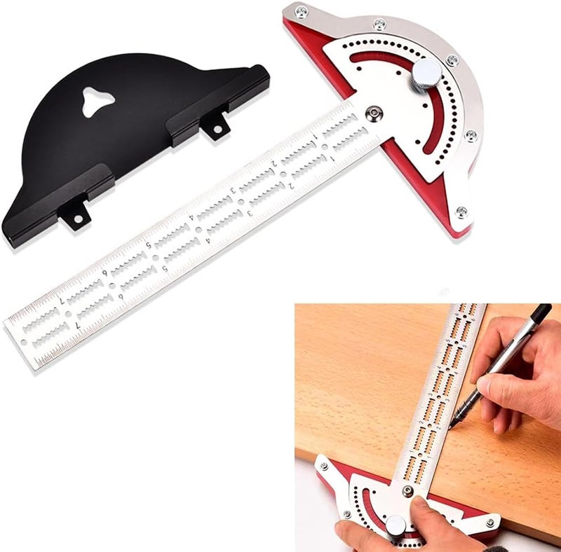 ELEPHANTBOAT 10 Inch Multi-Angle Measuring Ruler for Woodwork Stainless Steel Laser Etched Protractor Scribing Ruler Angle Finder Ruler for Marking, Measuring, Ideal for DIY Crafts, Woodwork Craft - Image 1