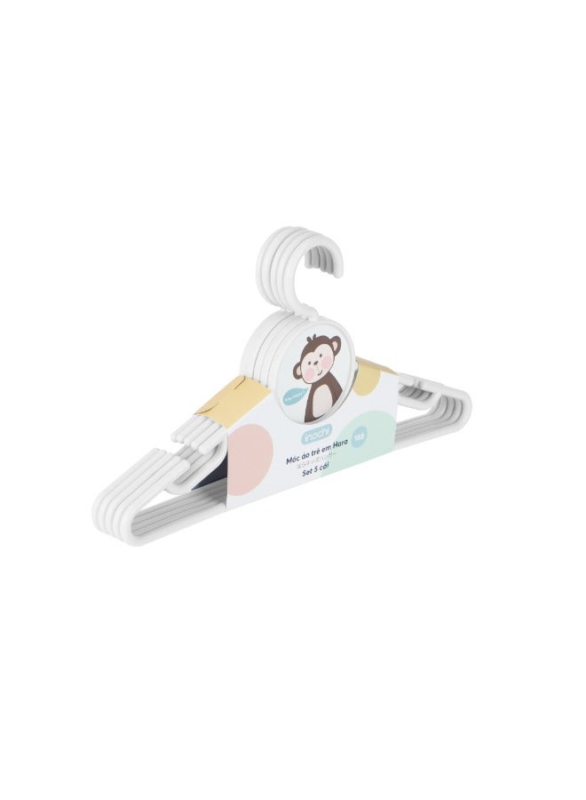 inochi Hara Baby Cloth Hanger - White, 5 Pieces - Image 1