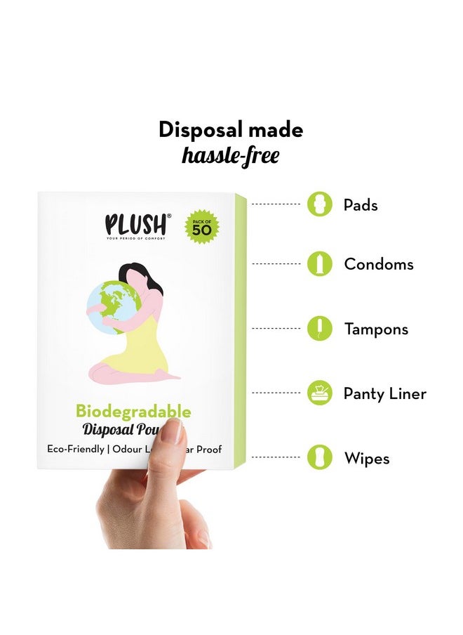 Plush Biodegradable Disposable Bags, Pack Of 50 | Discreet Seal For Sanitary Pads & Intimate Products Disposal | Odour Lock Technology | Tear & Tamper Proof | Convenient, Portable, & Hassle-Free  - Image 3