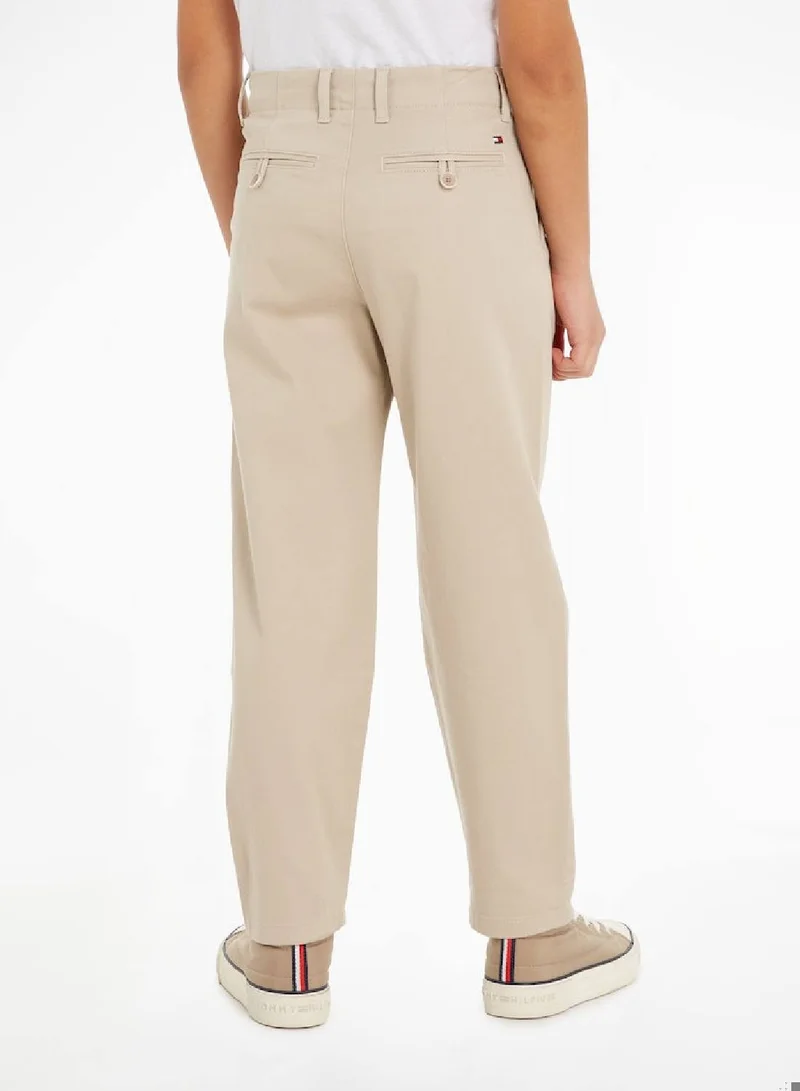 TOMMY HILFIGER Kids' Casual Pants - Chino - Cotton Blend, Beige