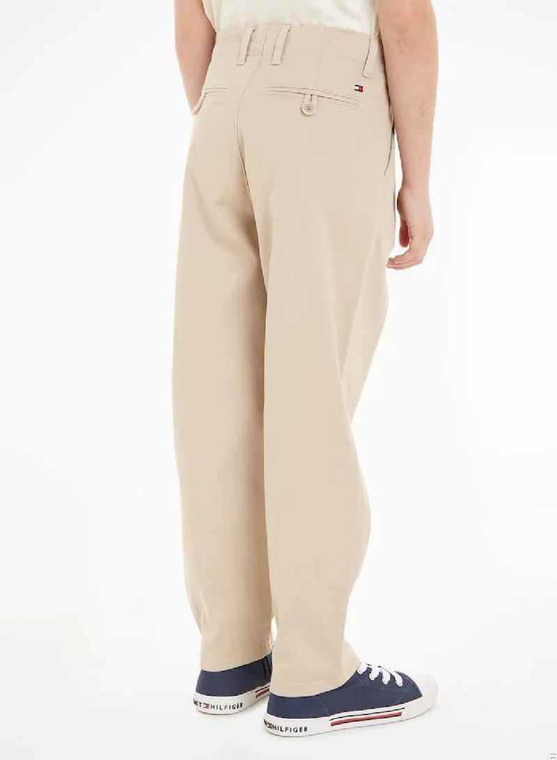 TOMMY HILFIGER Kids' Casual Pants - Chino - Cotton Blend, Beige