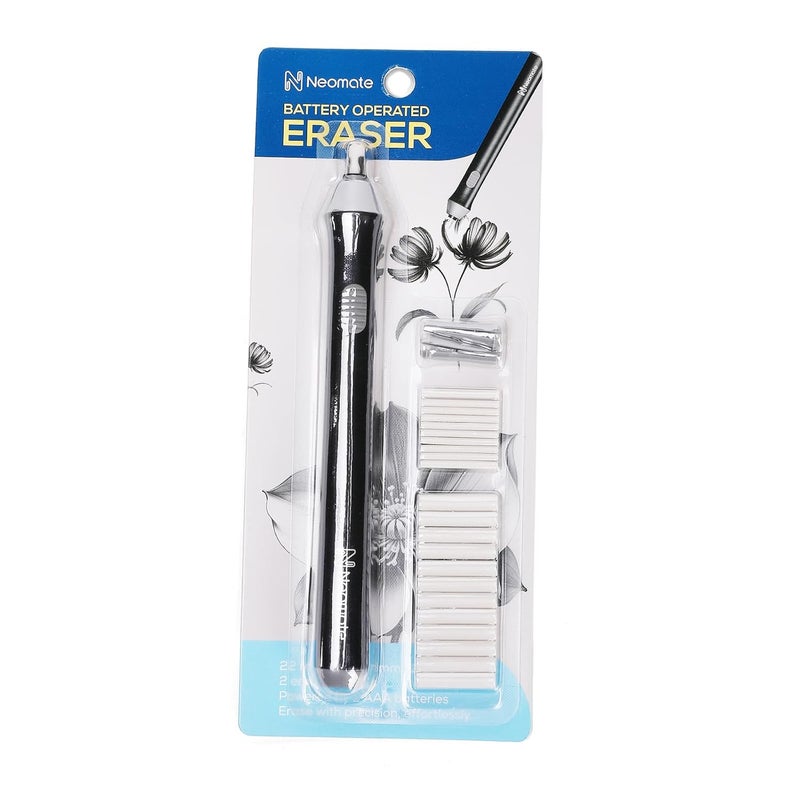 Neomate Slim Battery-Operated Automatic Eraser | Includes 22 Refills and 2 Eraser Holders | Portable Electric Eraser for Precision Drawing & Sketching (Batteries Not Included) - Image 1