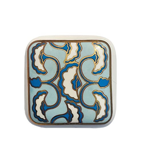 J P Hardware Ceramic Square Knobs Drawer Pulls for Cabinets and Home Kitchen (42mm, Gold Multicolour) - Pack of 4 (Ceramic Square Knob 6) - Image 4