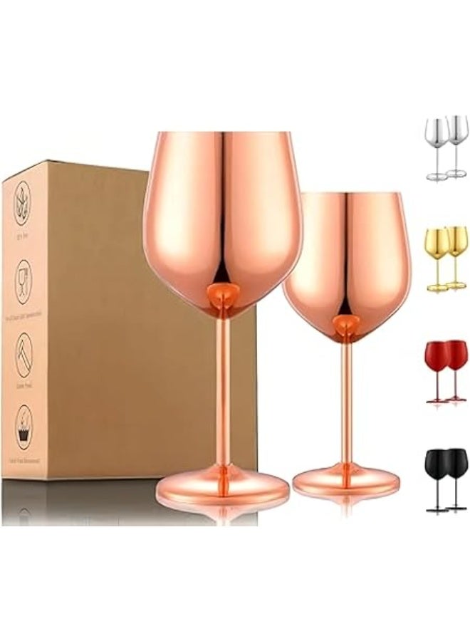 jaffiust Stainless Steel Wine Glasses Set of 2-Mothers Day Gifts for Mom, 18oz Unbreakable Unique Metal Wine Glass Ideal Gift for Outdoor, Travel, Camping, Pool - Image 5