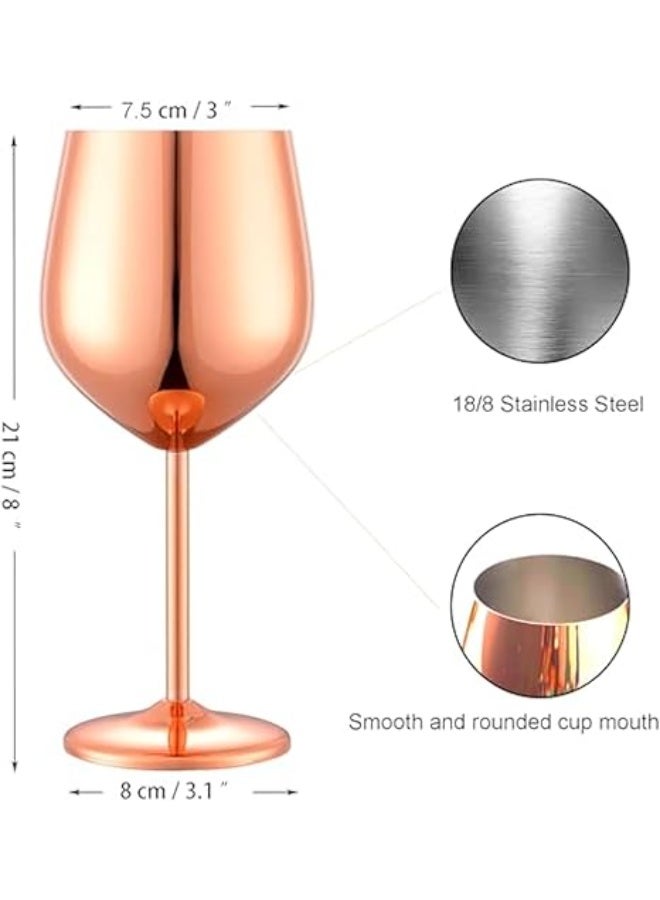 jaffiust Stainless Steel Wine Glasses Set of 2-Mothers Day Gifts for Mom, 18oz Unbreakable Unique Metal Wine Glass Ideal Gift for Outdoor, Travel, Camping, Pool - Image 2