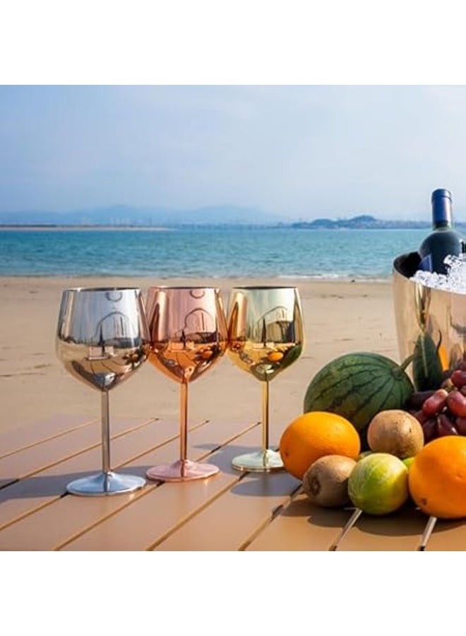 jaffiust Stainless Steel Wine Glasses Set of 2-Mothers Day Gifts for Mom, 18oz Unbreakable Unique Metal Wine Glass Ideal Gift for Outdoor, Travel, Camping, Pool - Image 4