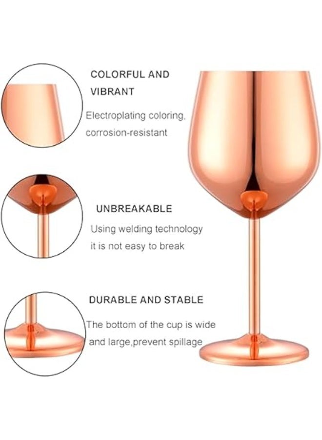 jaffiust Stainless Steel Wine Glasses Set of 2-Mothers Day Gifts for Mom, 18oz Unbreakable Unique Metal Wine Glass Ideal Gift for Outdoor, Travel, Camping, Pool - Image 3