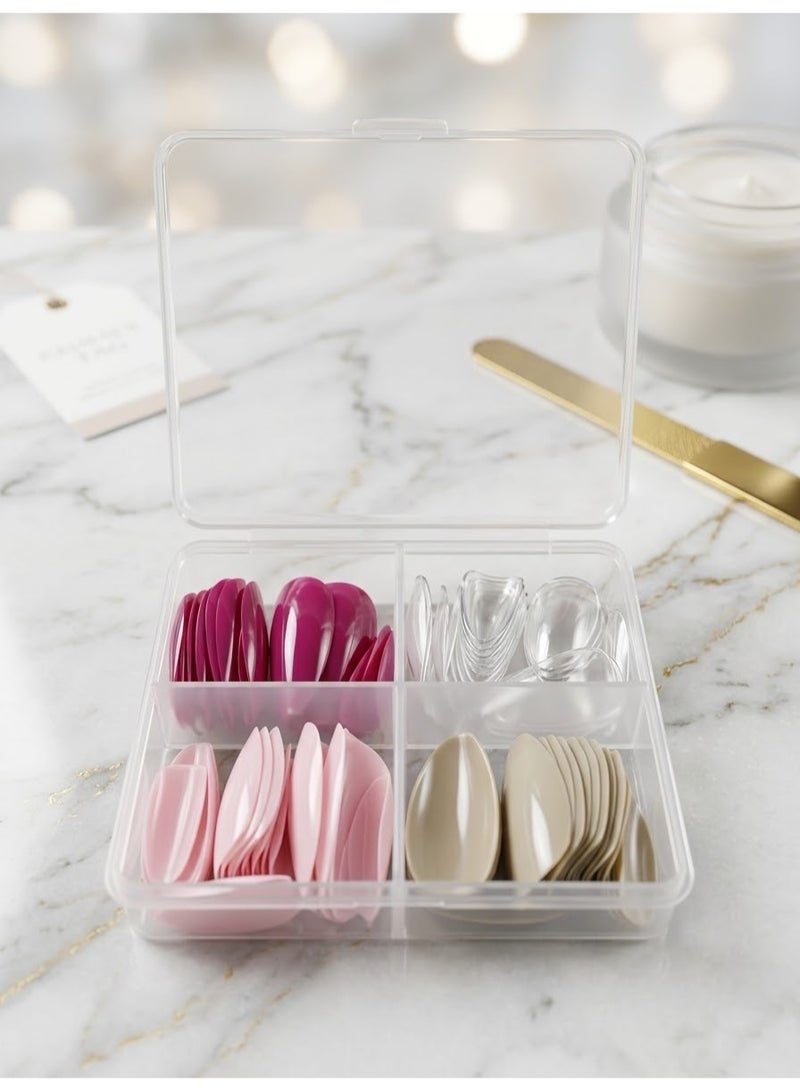 High-quality, multi-colored artificial nails (96 pieces) for women and girls. - Image 2