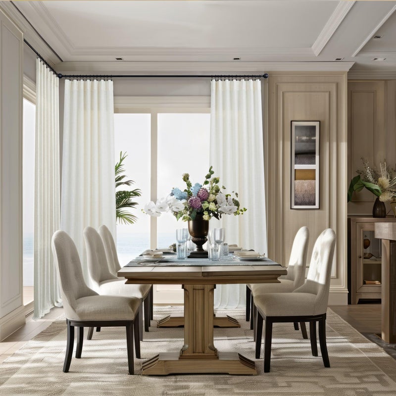 DANCURTON Back Tab Linen Curtains 94 Inches Long 2 Panels Set for Living Room Light Filtering Canvas Cloth Textured Linen Drapes Ivory Cream Sheer Curtains for Patio Door Doorway Playroom Picture Window 42 Wide - Image 2