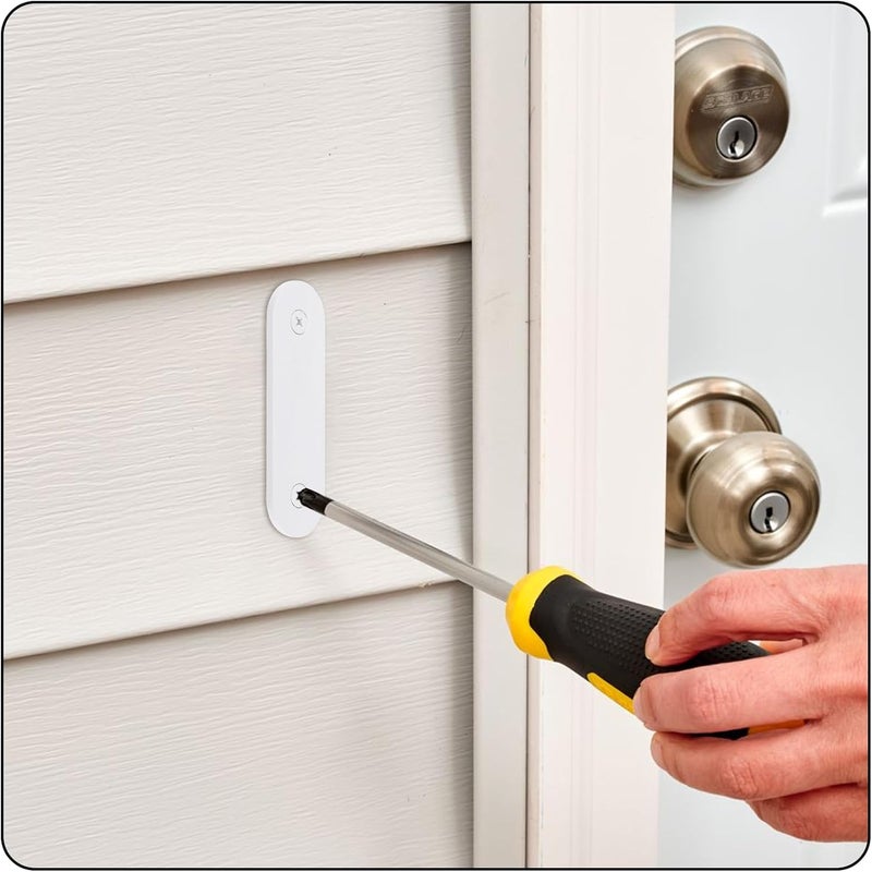SHUS LIVE Doorbell Cover Plate, Metal Doorbell Blanking Plate Cover, Doorbell Button Cover Chime Guard Plate, Doorbell Faceplate Hole Cover, Weather Resistant, Easy Installation, Aesthetic Decoration - White - Image 3