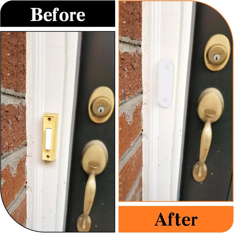 SHUS LIVE Doorbell Cover Plate, Metal Doorbell Blanking Plate Cover, Doorbell Button Cover Chime Guard Plate, Doorbell Faceplate Hole Cover, Weather Resistant, Easy Installation, Aesthetic Decoration - White - Image 5
