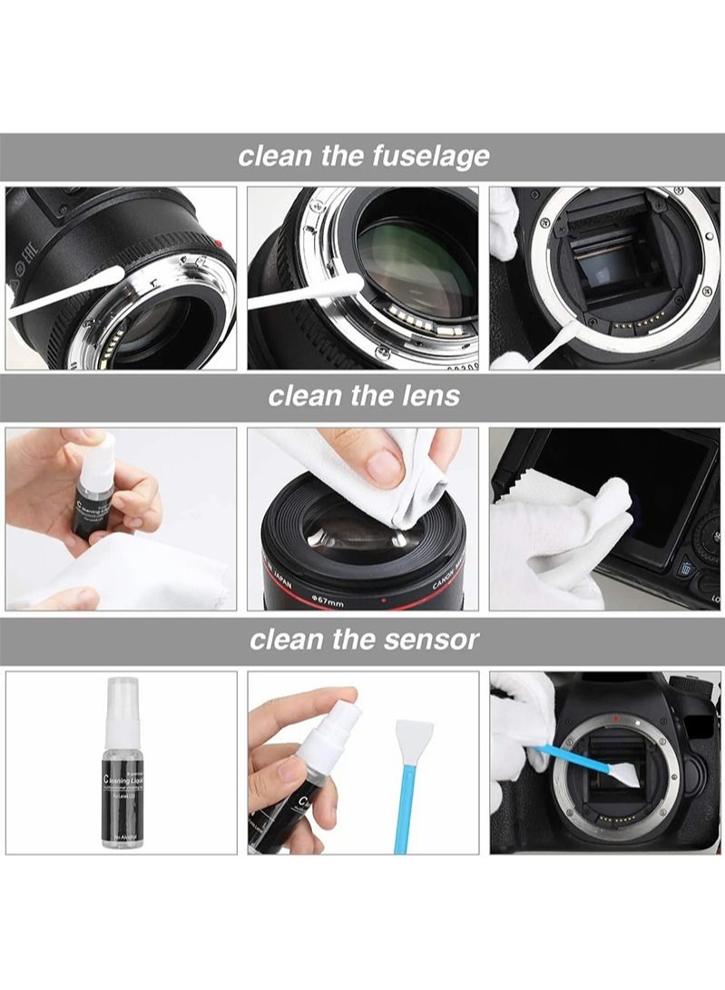 GHavii 15 in 1 Camera Lens Cleaning Kit for DSLR Camera Canon Sony Nikon Mirrorless Camera Sensor Cleaning Kit Includes Lens Blower/Cleaner/Cotton Swab/Cleaning Cloth/Cleaning Pen/Cleaning Brush - Image 4